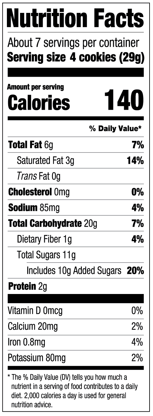 Chocolate Chip Oatmeal Cookie (USA) Nutritional Facts